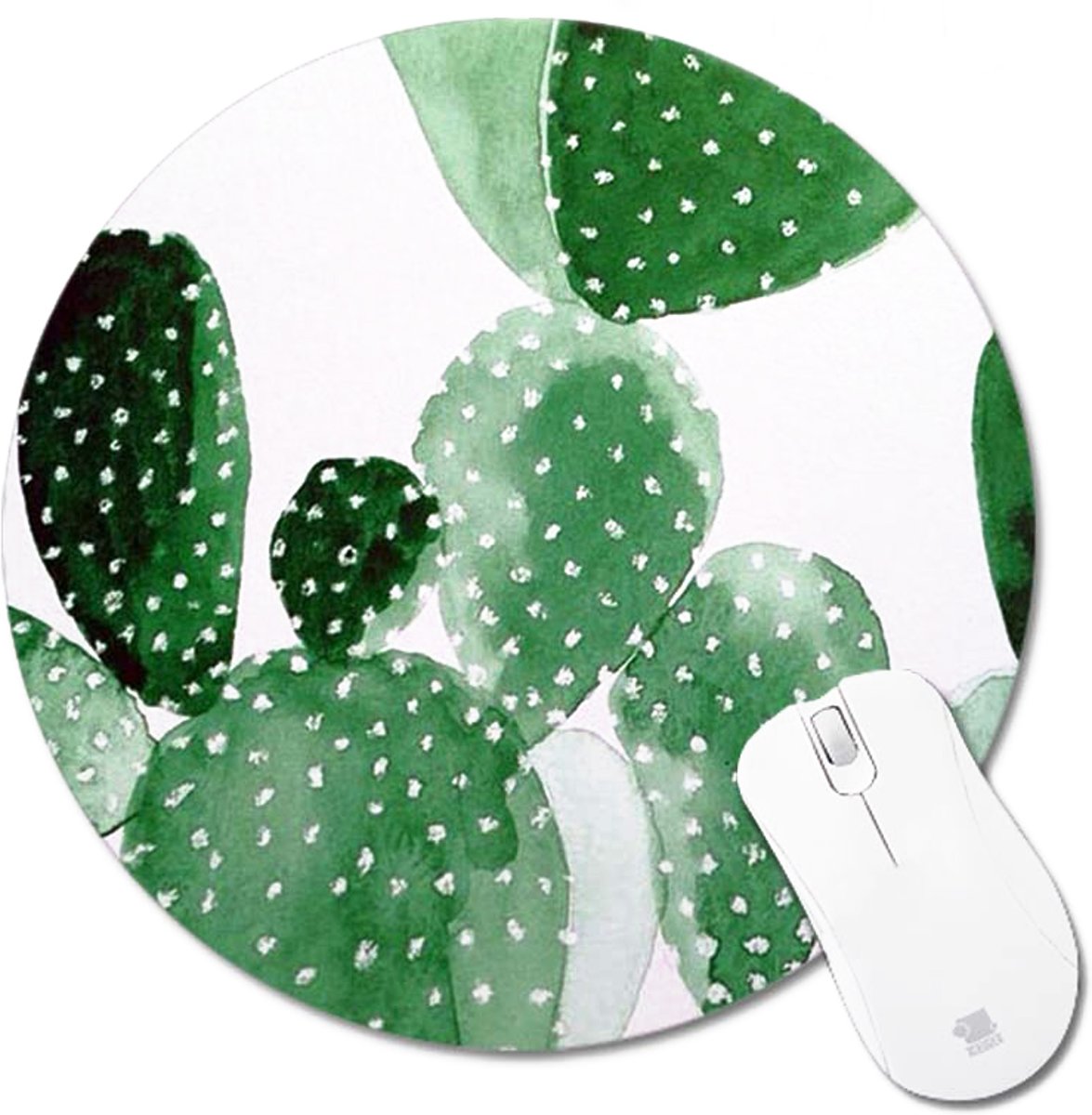 Muismat Rond Cactus | Muismat Rubber | Mousepad 20 x 20 cm |